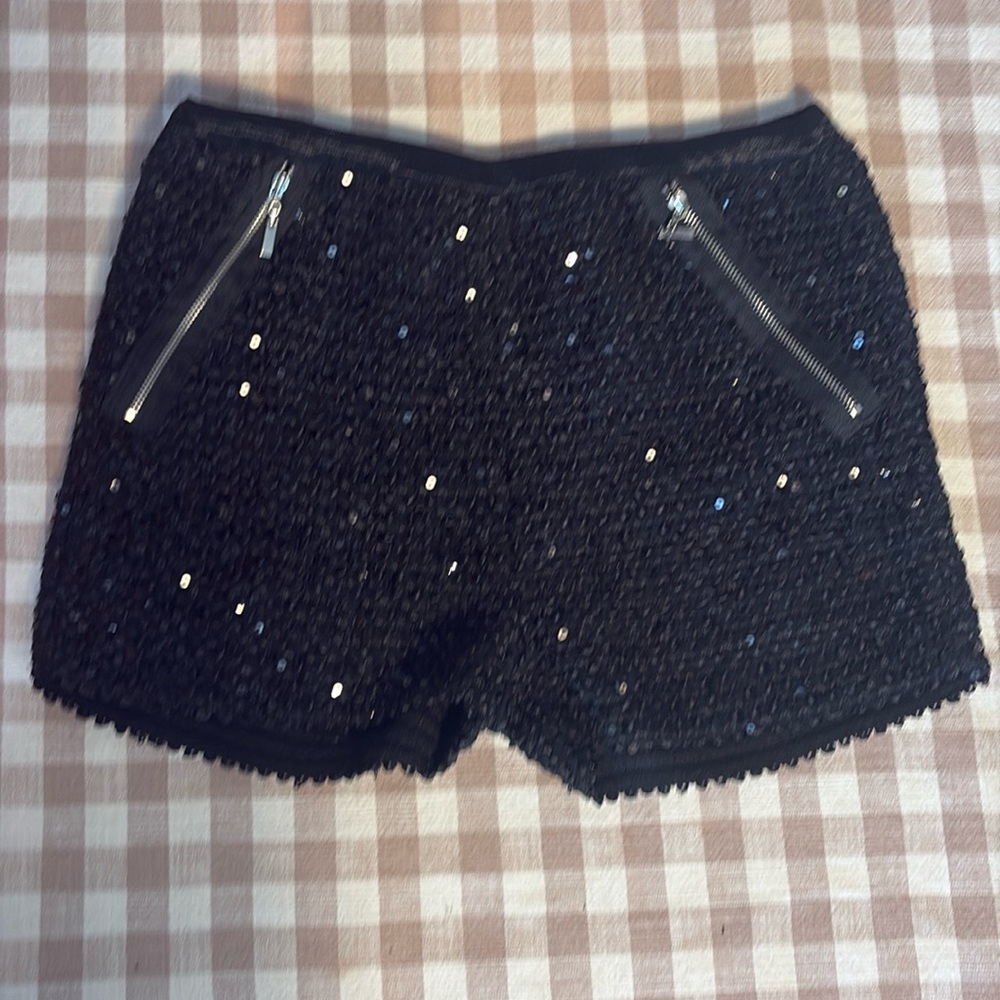 Black Sequin Short Shorts by Wishlist Size Small